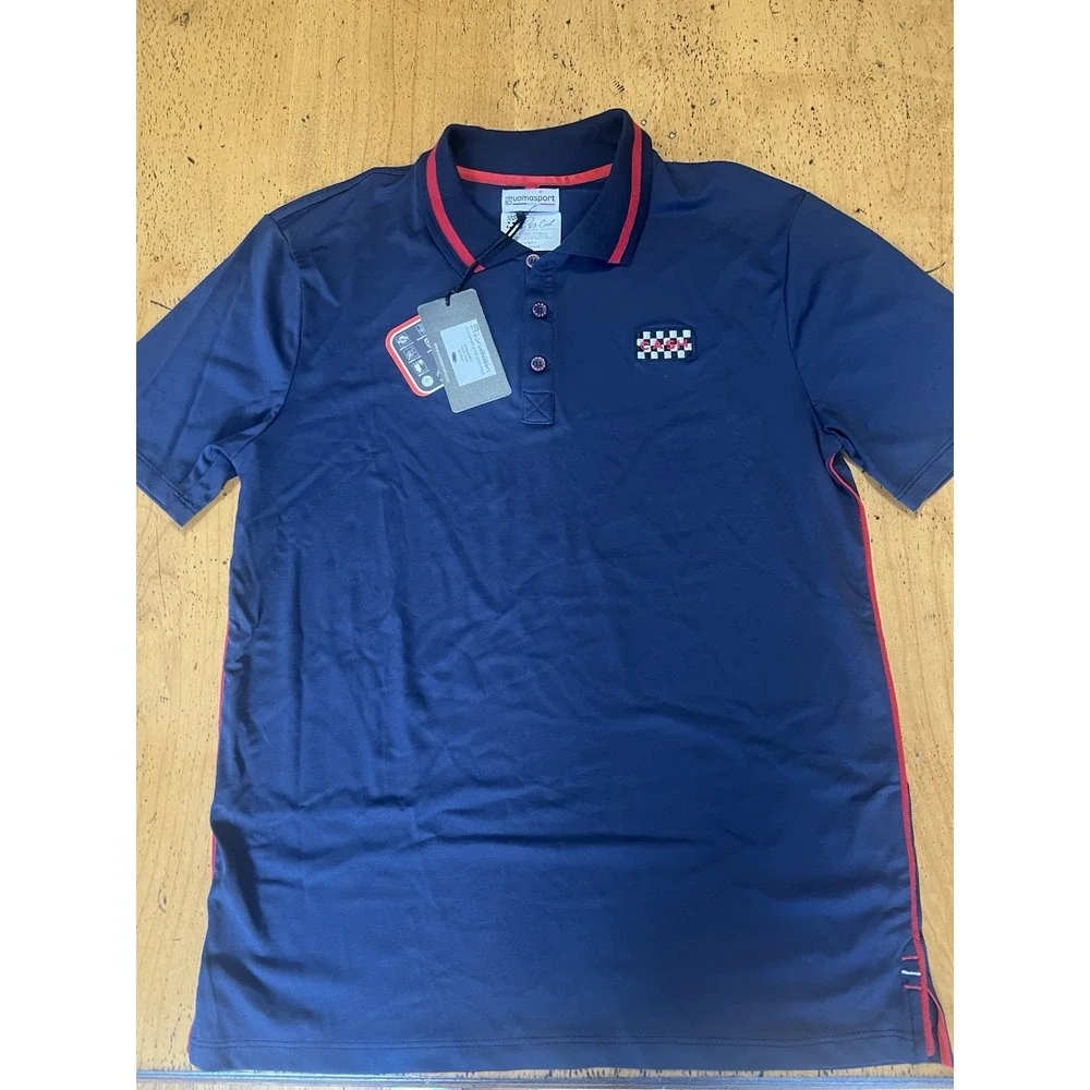 Uomosport Tennis Polo Shirt Medium Pat Cash Limited Short Sleeve Blue Performanc